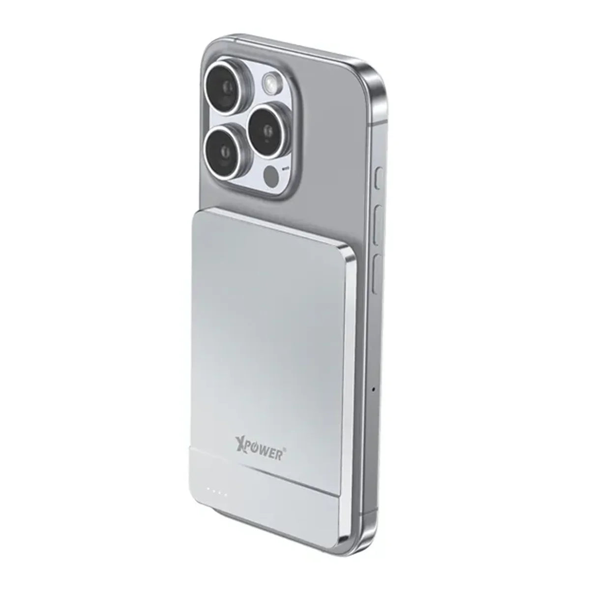 Xpower 5000mah 20w 2in1 Wireless Ultra Thin Power Bank - Silver - Tashqila Xpower 5000mah 20w 2in1 Wireless Ultra Thin Power Bank - Silver - Tashqila
